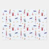 Zeilboten en Vuurtorens Inpakpapier Vel Set (Voorkant)