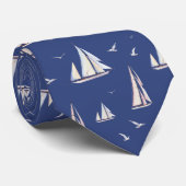 Zeilboten en zeegaand stropdas (Opgerold)