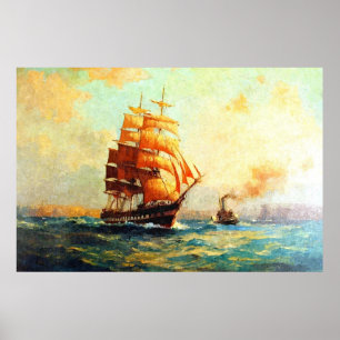 Zeilboten en zeesleepvaart poster