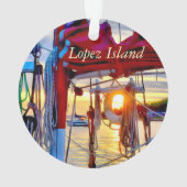 Zeilboten en zonneboten op het eiland Acrylversier Ornament (achterkant)