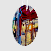 Zeilboten en zonneboten op het eiland Acrylversier Ornament (voorkant)