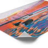 zeilboten en zonsondergang poster (Hoek)