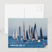 Zeilboten Enter Main Channel - Marina Del Rey, CA Briefkaart (Voorkant / Achterkant)