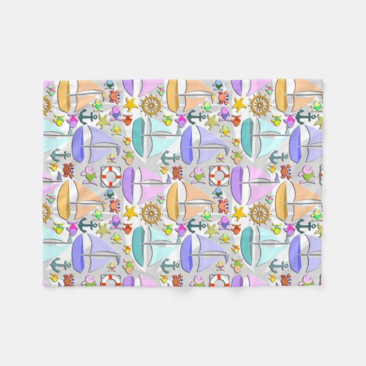 Zeilboten Fleece Deken (Voorkant (Horizontaal))