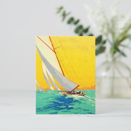  zeilboten Frans Briefkaart (Staand voorkant)