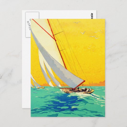 zeilboten Frans Briefkaart (Voorkant / Achterkant)