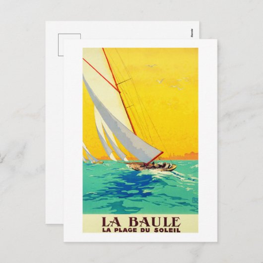 zeilboten Frans Briefkaart (Voorkant / Achterkant)