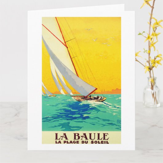  zeilboten Frans Briefkaart (Gele Bloem)