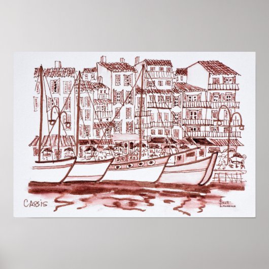 Zeilboten gesleept in de haven | Cassis, Frankrijk Poster (Voorkant)