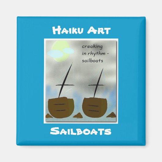 Zeilboten Haiku Art Magnet (Voorkant)