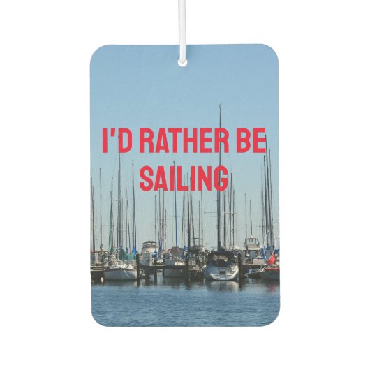 Zeilboten, ik zou liever aan de zeekust varen luchtverfrisser (Voorkant)
