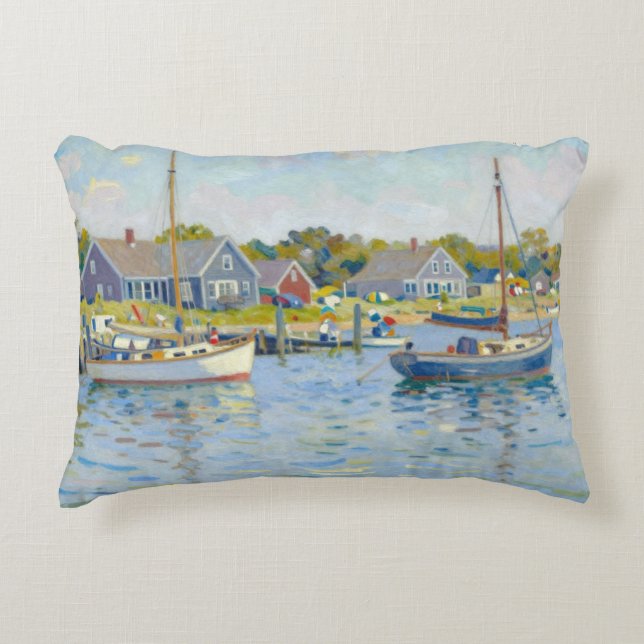 Zeilboten Impressionisme New England Accent Kussen (Voorkant)