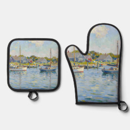 Zeilboten Impressionisme New England Ovenwant & Pannenlap Set