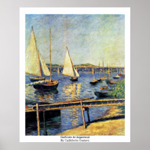 Zeilboten in Argenteuil door Caillebotte Gustave Poster