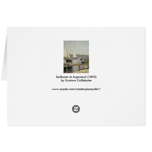 Zeilboten in Argenteuil door Gustave Caillebotte (Achterkant Horizontaal)