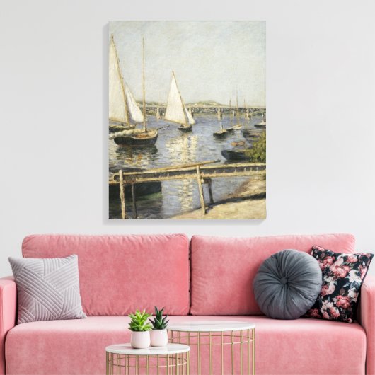 Zeilboten in Argenteuil door Gustave Caillebotte Canvas Afdruk (Insitu (Woonkamer))