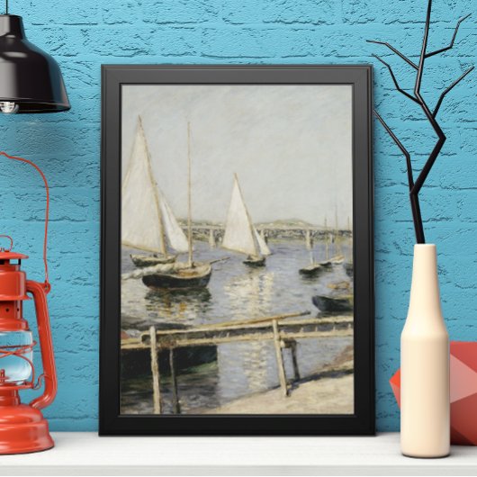 Zeilboten in Argenteuil door Gustave Caillebotte Poster