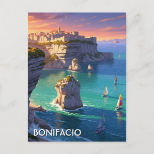 Zeilboten in Bonifacio Corsica Frankrijk Reizen Briefkaart