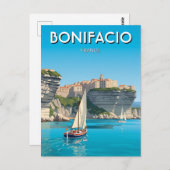 Zeilboten in Bonifacio Corsica Frankrijk Reizen Briefkaart (Voorkant / Achterkant)