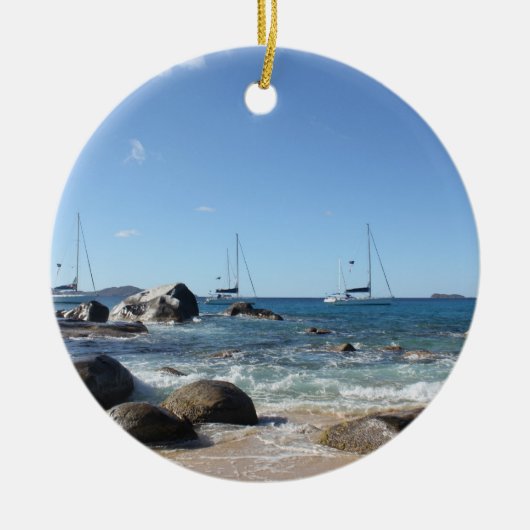 Zeilboten in de Baden, BVI Keramisch Ornament (Voorkant)