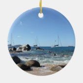 Zeilboten in de Baden, BVI Keramisch Ornament (Achterkant)