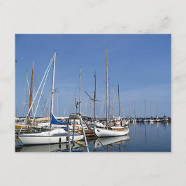 Zeilboten in de haven briefkaart
