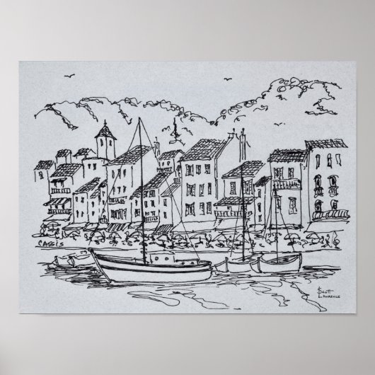 Zeilboten in de haven | Cassis, Frankrijk Poster (Voorkant)