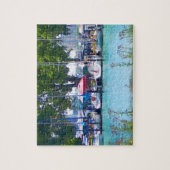 Zeilboten in de haven legpuzzel (Verticaal)