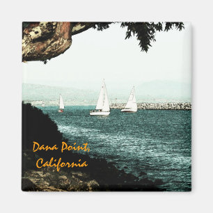 Zeilboten in de haven magneet