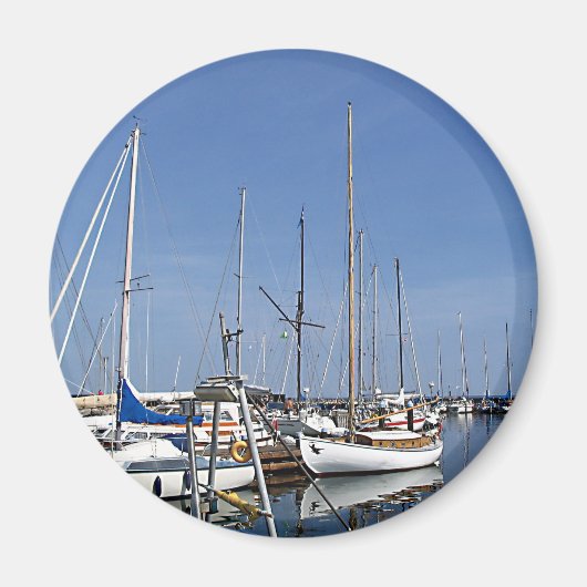 Zeilboten in de haven magneet (Voorkant)