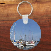Zeilboten in de haven sleutelhanger (Voorkant)