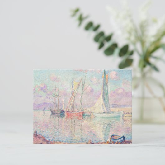 Zeilboten in de haven van Saint-Tropez | Henri Leb Briefkaart (Staand voorkant)