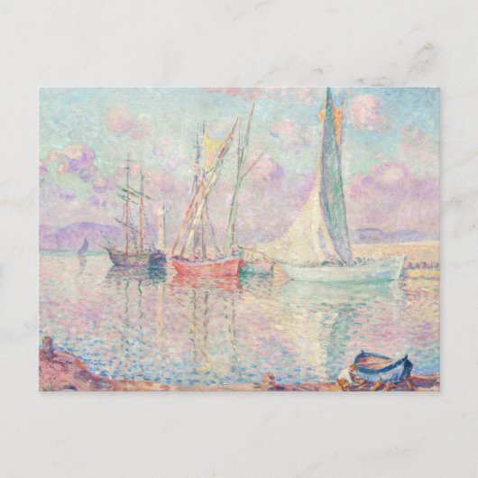 Zeilboten in de haven van Saint-Tropez | Henri Leb Briefkaart (Voorkant)