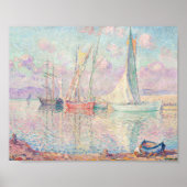 Zeilboten in de haven van Saint-Tropez | Henri Leb Poster (Voorkant)