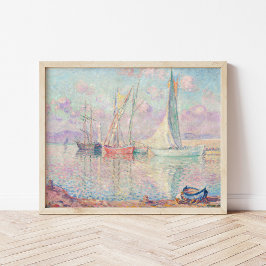 Zeilboten in de haven van Saint-Tropez | Henri Leb Poster