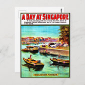 Zeilboten in de haven van Singapore, oldtimers Briefkaart (Voorkant / Achterkant)