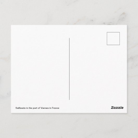 Zeilboten in de haven van Vannes in Frankrijk Briefkaart (Achterkant)