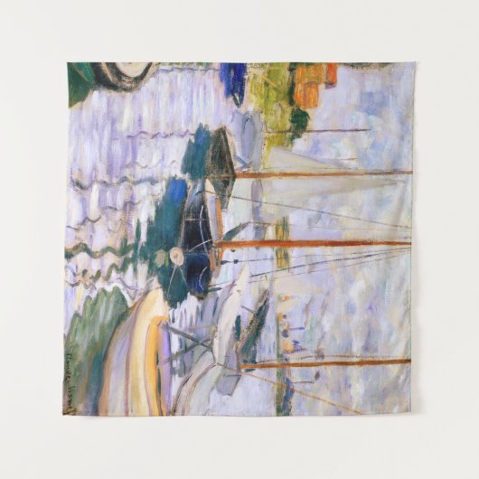 Zeilboten in de Seine bij Petit Claude Monet Wandkleed (Voorkant (horizontaal))