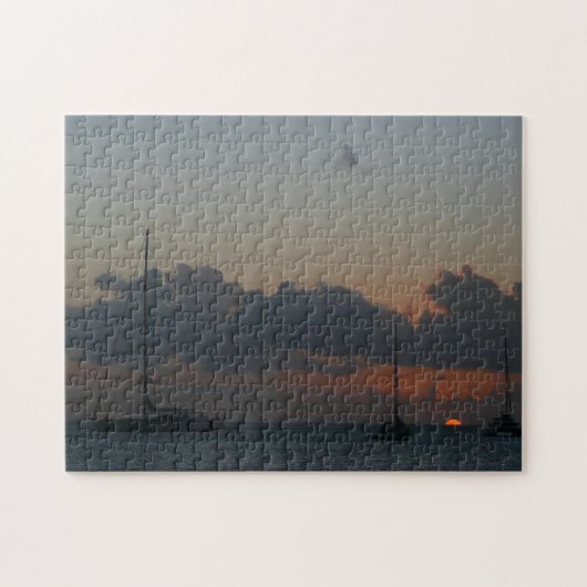 Zeilboten in de Sunset Tropical Seascape Legpuzzel (Horizontaal)