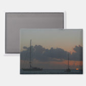 Zeilboten in de Sunset Tropical Seascape Magneet (Voorkant / Achterkant)