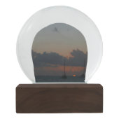 Zeilboten in de Sunset Tropical Seascape Sneeuwbol (Achterkant)