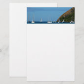 Zeilboten in de witte en blauwe zee briefpapier (Voorkant / Achterkant)