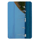 Zeilboten in de witte en blauwe zee magneet (Verticaal)