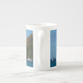 Zeilboten in de witte en blauwe zee porselein kop (Achterkant)