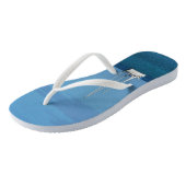 Zeilboten in de witte en blauwe zee teenslippers (Schuin)