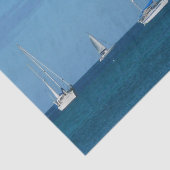 Zeilboten in de witte en blauwe zee tissuepapier (Detail)