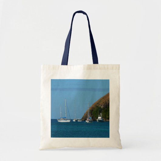 Zeilboten in de witte en blauwe zee tote bag (Voorkant)