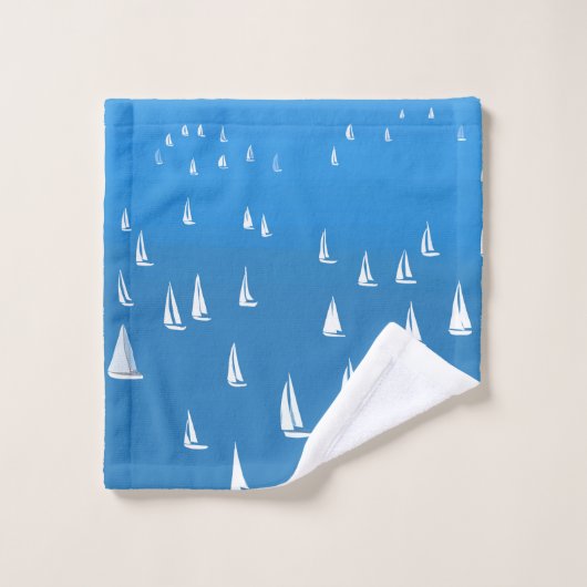 Zeilboten in diep blauw Zee - Regatta Sailships Bad Handdoek (Wasdoekje)