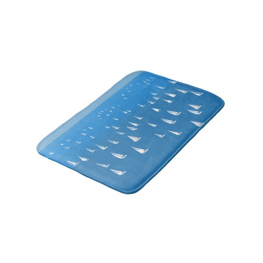 Zeilboten in diep blauw Zee - Regatta Sailships Badmat (Gekanteld)