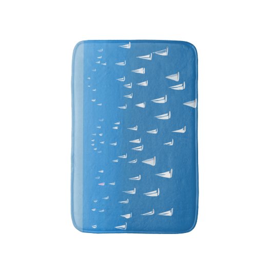 Zeilboten in diep blauw Zee - Regatta Sailships Badmat (Voorkant Verticaal)